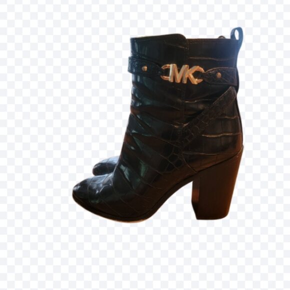 Michael Michael Kors Farrah Tronchetto Donna Embossed Boots Black - Picture 4 of 9